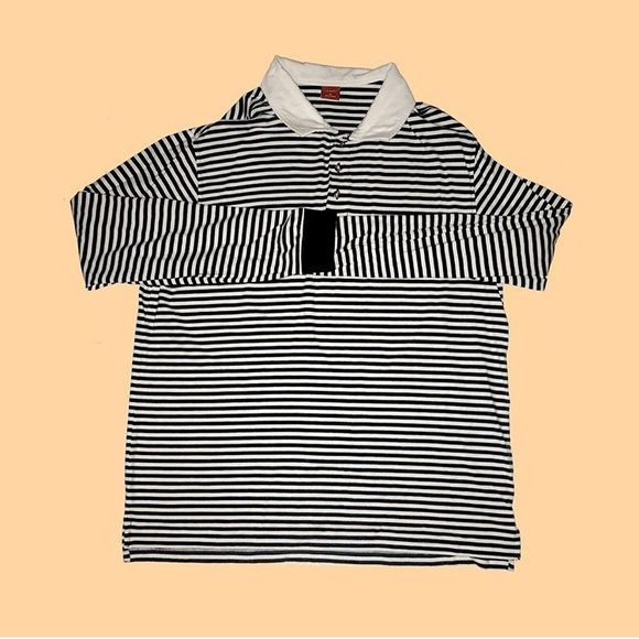 STRIPED COLLARED RUGBY LONG SLLEEVE (ASAP ROCKY) - Picture 1 of 1